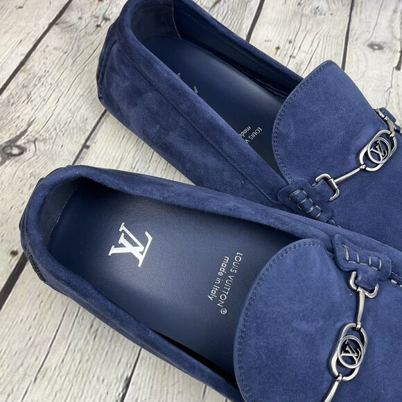 Louis Vuitton LV Driver Moccasins Men’s 10 M Blue Suede Leather NEW with Box Bag main image 4